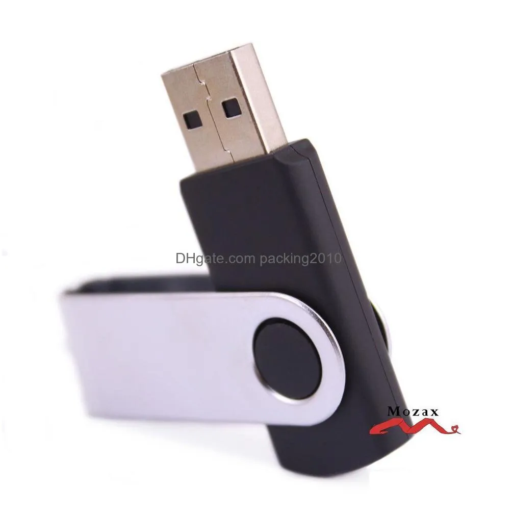 Usb Flash Drives Customized Laser Logo 100Pcs 128Mb 256Mb 512Mb 1Gb 2Gb 4Gb 8Gb 16Gb Swivel Drive Memory Pendrives Wholesales Drop De Dhvte