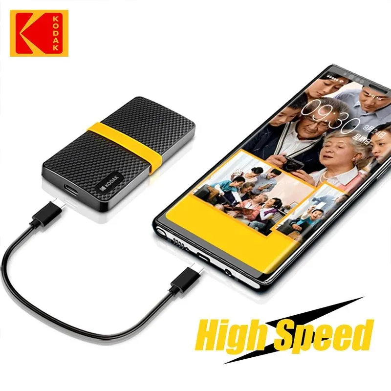 Drives KODAK X200 Series HD SSD Mobile 256GB/512GB/1TB Solid State Drive PSSD Low Power Consumption Rapid Read & Write Low Noise SSD