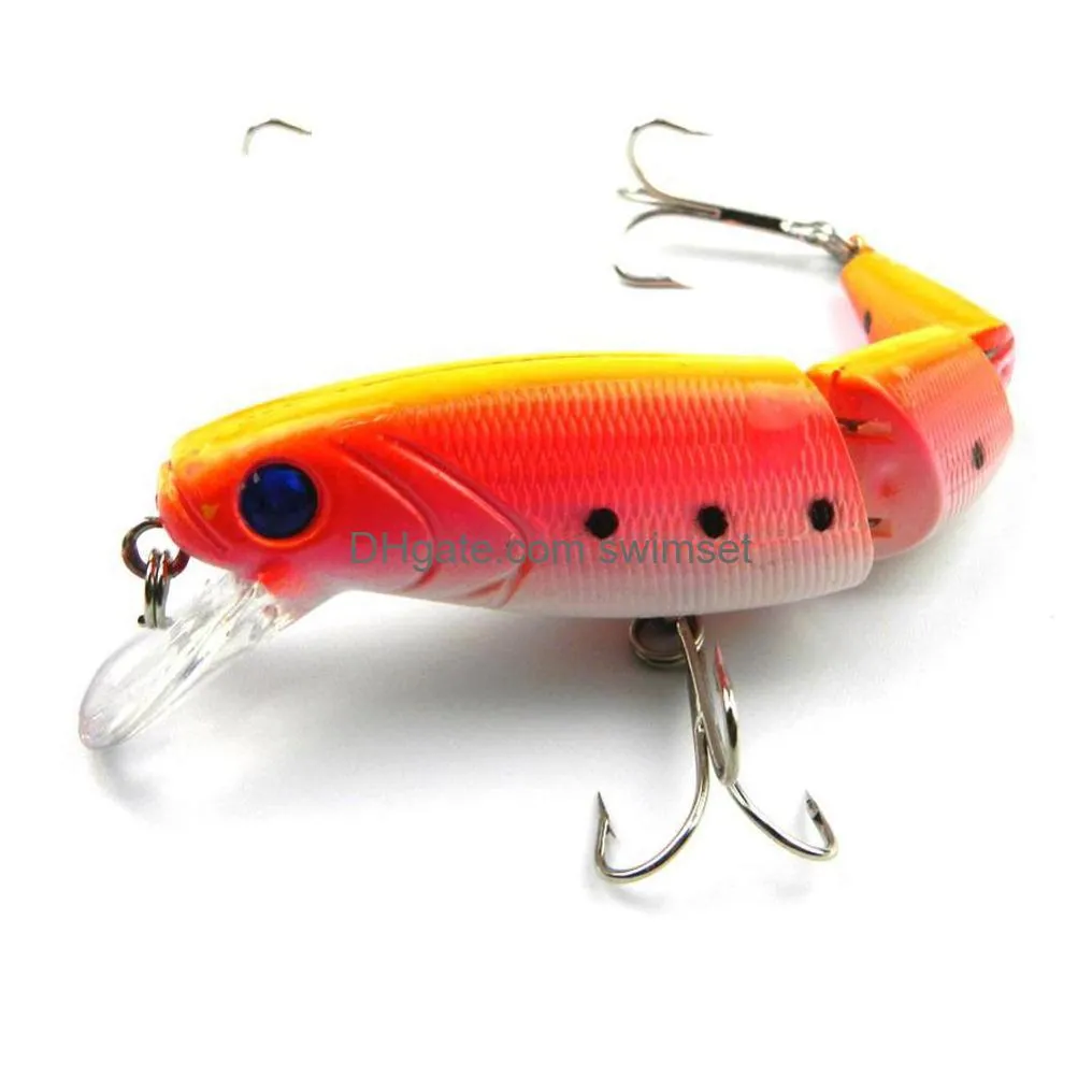 Minnow Fishing Lure Artificial Bait Swim Jointed Hook Crankbait Wobbler Tackle Drop Delivery Dhdyx
