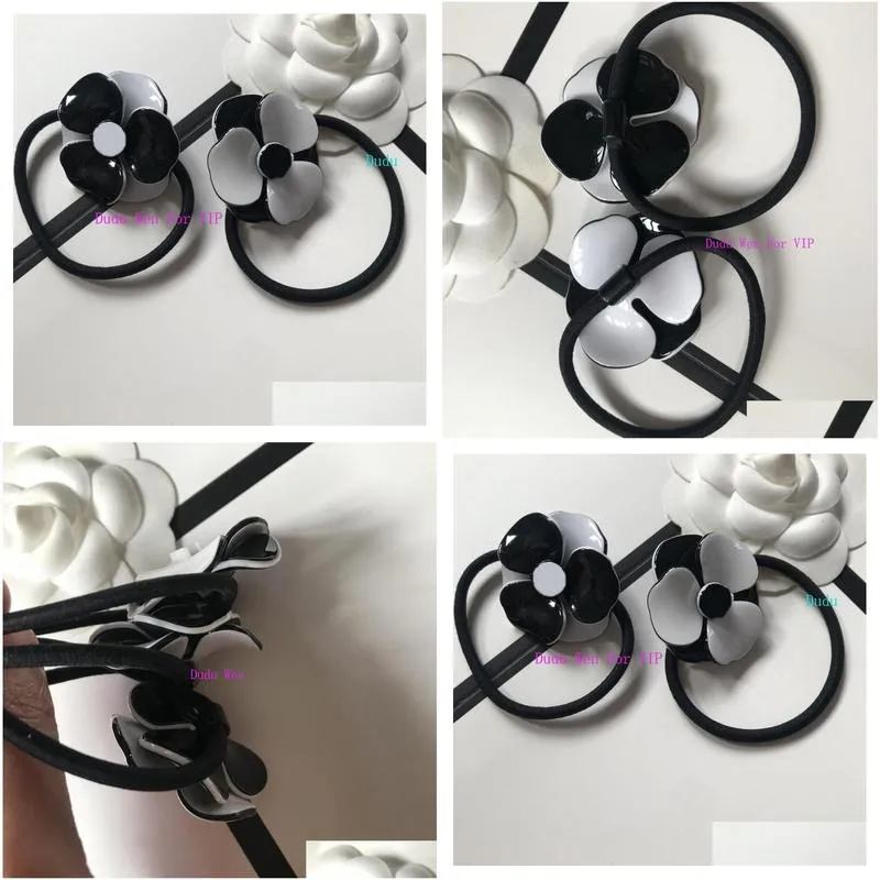 Classic Camellia Hair Tie fashion Accessories collection item Acrylic Hair Rope party gift with paper card