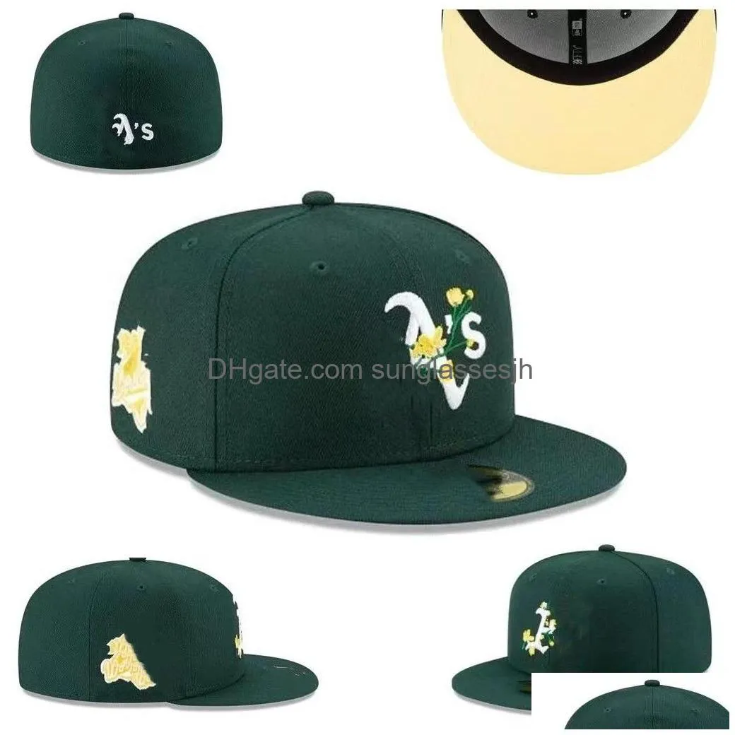 Ball Caps 2023 Designer Fitted Hats Embroidery Baseball Hat All Teams Logo Cotton Unisex Era Cap Snapbacks Street Outdoor Sports Men Dhp3Z