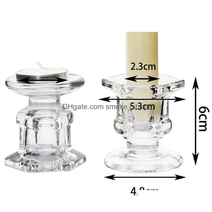 candle holders 8pcs glass wedding stick fine transparent crystal stand dining home decoration 230420