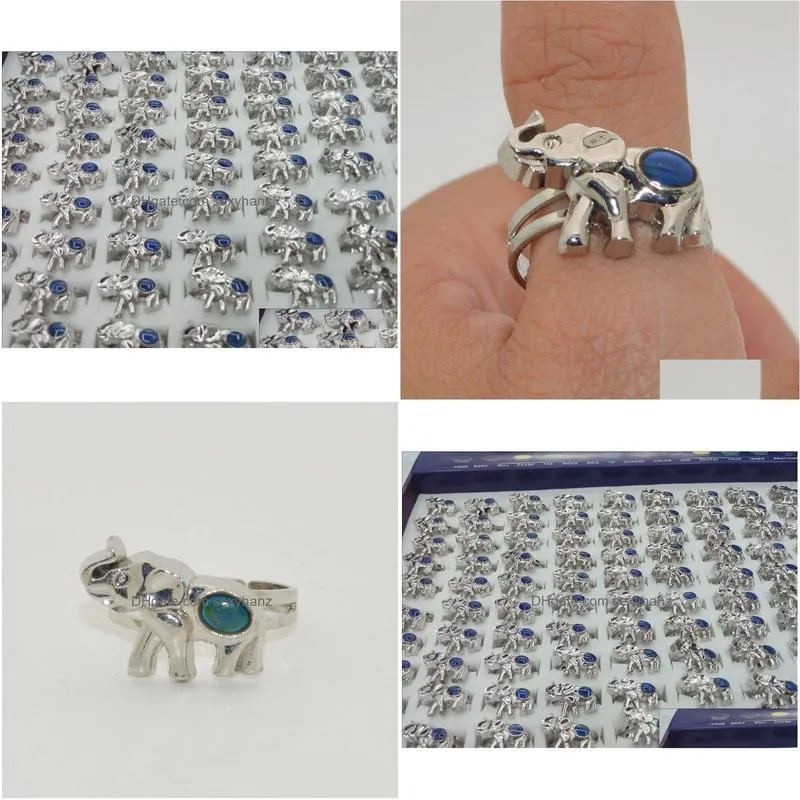 Other Cute Elephant Mood Ring Adjustable Color Changes To The Temperature Of Your Blood Drop Delivery Jewelry Body Dhiwo