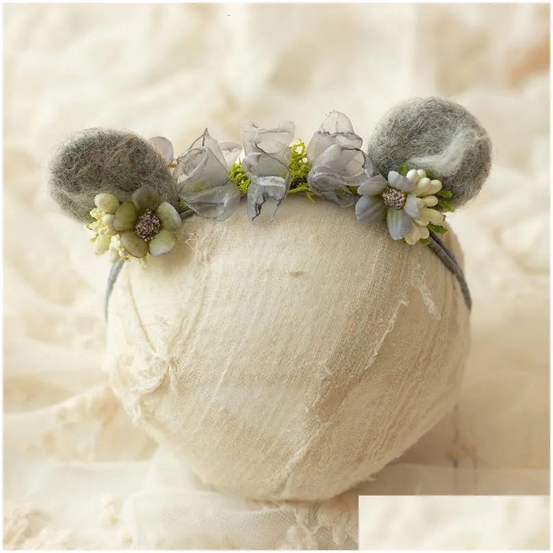 Caps & Hats Dvotinst Born Baby P Ography Props Handmade Cute Animals Headband Floral Headdress Fotografia Studio Shoots O 230720 Drop Dhfuo