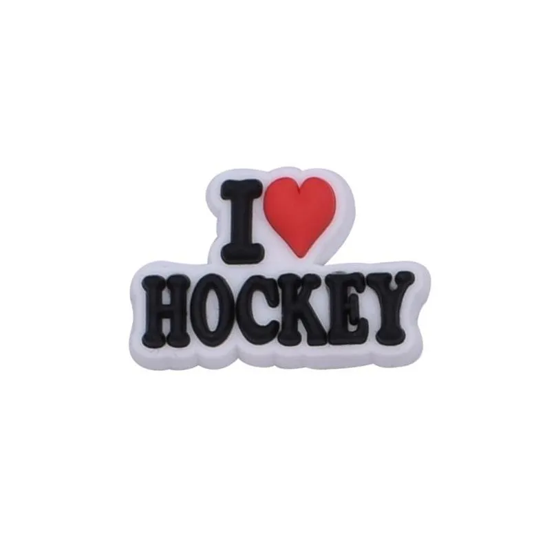Cartoon Accessories Charms Wholesale Childhood Memories Ice Hockey Funny Gift Shoe Pvc Decoration Buckle Soft Rubber Clog Drop Deliver Dhfgh