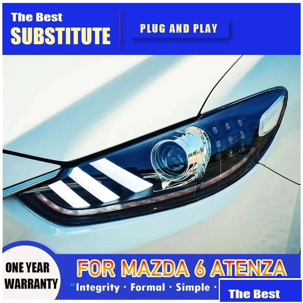 led daytime running car styling drl light streamer turn signal indicator lighting accessory for mazda 6 atenza headlight 13-17 head dr