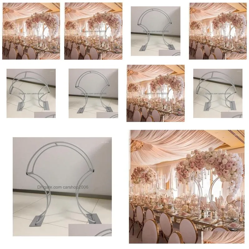 Party Decoration 10Pcs80Cm Tallgold Metal Road Lead Flower Vase Stands Table Centerpiece Wedding Qq323 Drop Delivery Home Garden Fes Dh8Aw