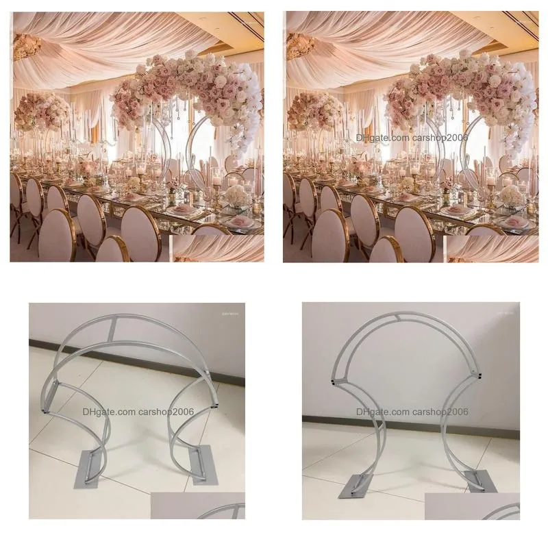 Party Decoration 10Pcs80Cm Tallgold Metal Road Lead Flower Vase Stands Table Centerpiece Wedding Qq323 Drop Delivery Home Garden Fes Dh8Aw