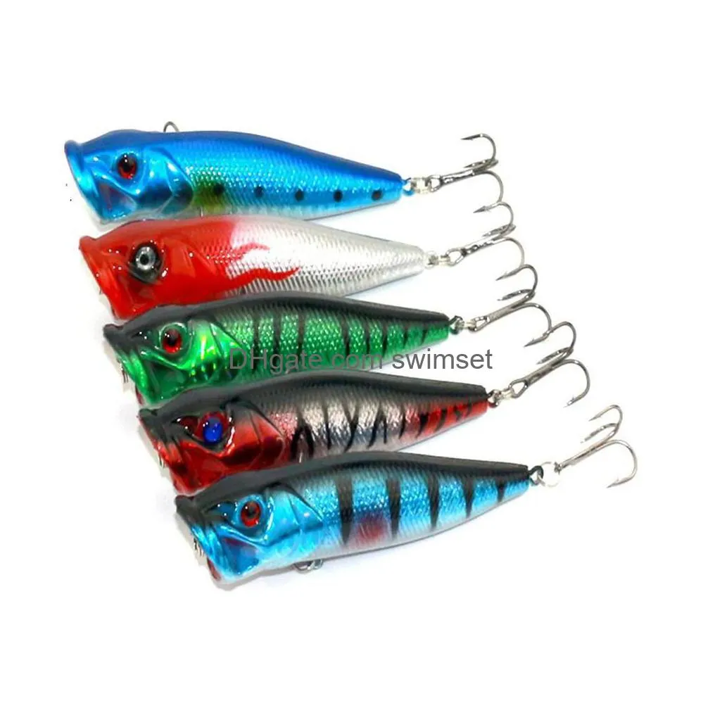 Fishing Lures Topwater Floating Popper Poper Lure Hooks Bait Bass Crankbait Drop Delivery Dhcxh