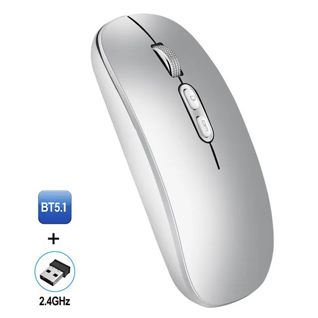 2.4G+BT5.1 Wireless Dual-mode Mouse Ergonomic Office Mice 1600 DPI Mouse Built-in 500mAh Lithium Battery Computer Mouse