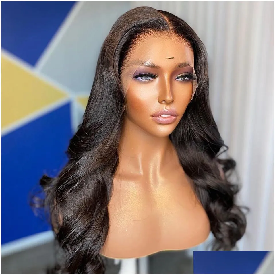 Body Wave Human Hair Wigs 4x4 5x5 13x4 Transparent Lace Wig For Black Women 30 32 34 36 38 40 inch Pre Plucked Natural Hairline