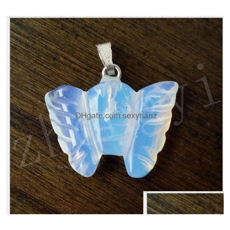 Other Europe Fashion Natural Stone Butterfly Crystal Charms Fit Necklace Mix Style Drop Delivery Jewelry Body Dh8Sx