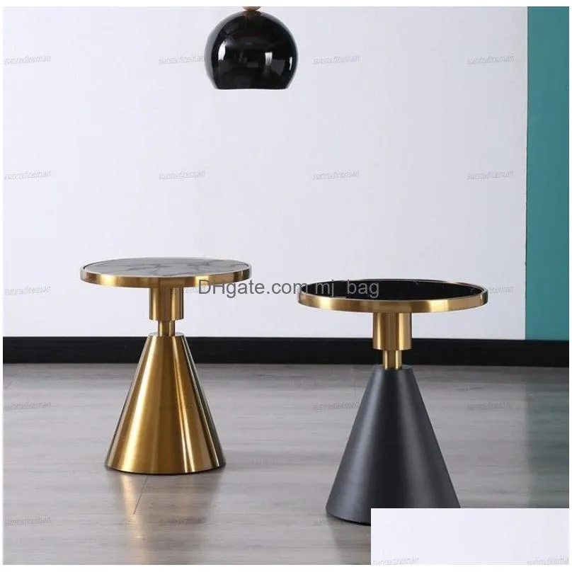 Living Room Furniture Contemporary Design Round Gold Stainless Steel Marble Top Bistro Table Coffee Pub For El Club Cafe8445508 Drop D Dhlez