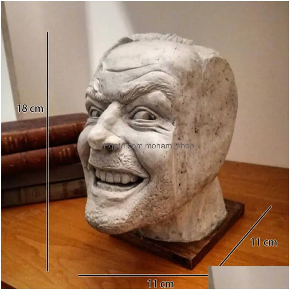 sculpture of the shining bookend library heres johnny sculpture resin desktop ornament book shelf b88 210607332s
