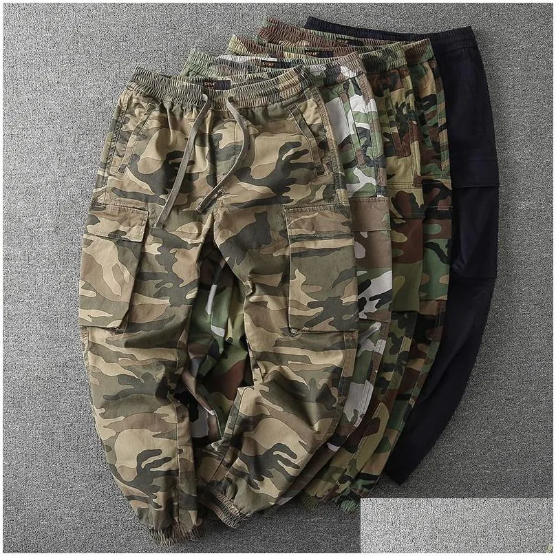 Men`S Jeans Men S Camouflage Cargo Pants Casual Loose Military Industry Sweatpant For High Quality Mens Joggers Dstring Trousers Drop Dhhr3