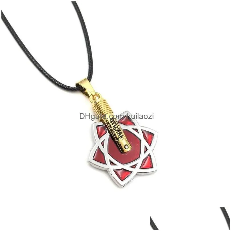 anime necklace anime cosplay jewelry leather pendant necklaces