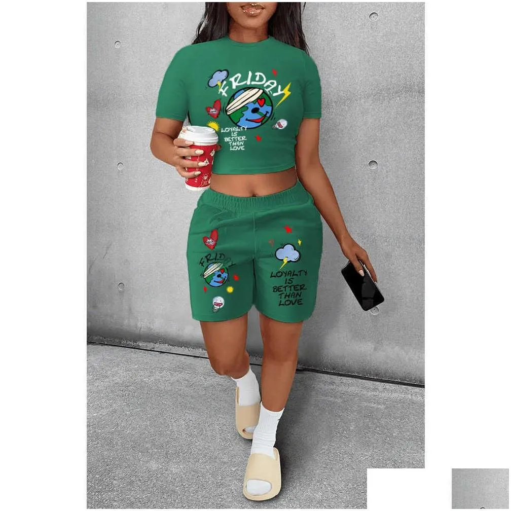 2023 women tracksuits sport suits Large Spring Summer Girl Printed Print Personalized Print Casual Two Piece Set S-5XL