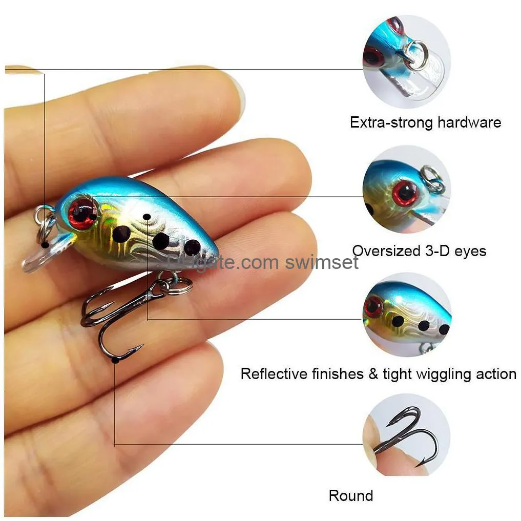 Crankbaits Lure Fishing Hard Baits Swimbaits Boat Ocean Topwater Lures Kit Tackle For Trout Bass Drop Delivery Dhi9J