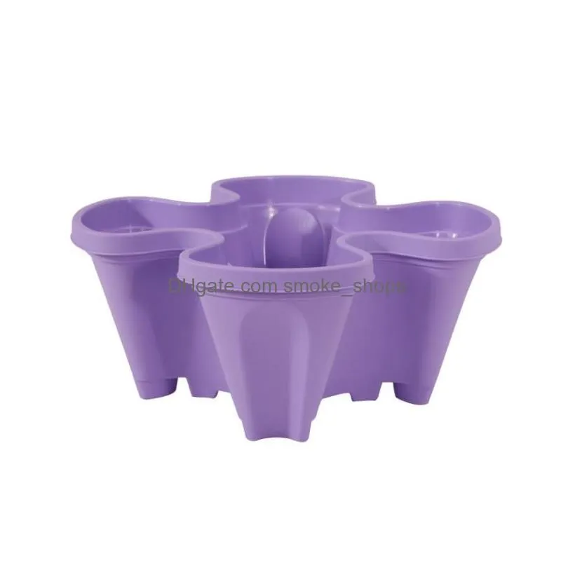 four petals strawberry stereoscopic planters pot stackable balcony vegetable pots colorful no space practical basin sn6450