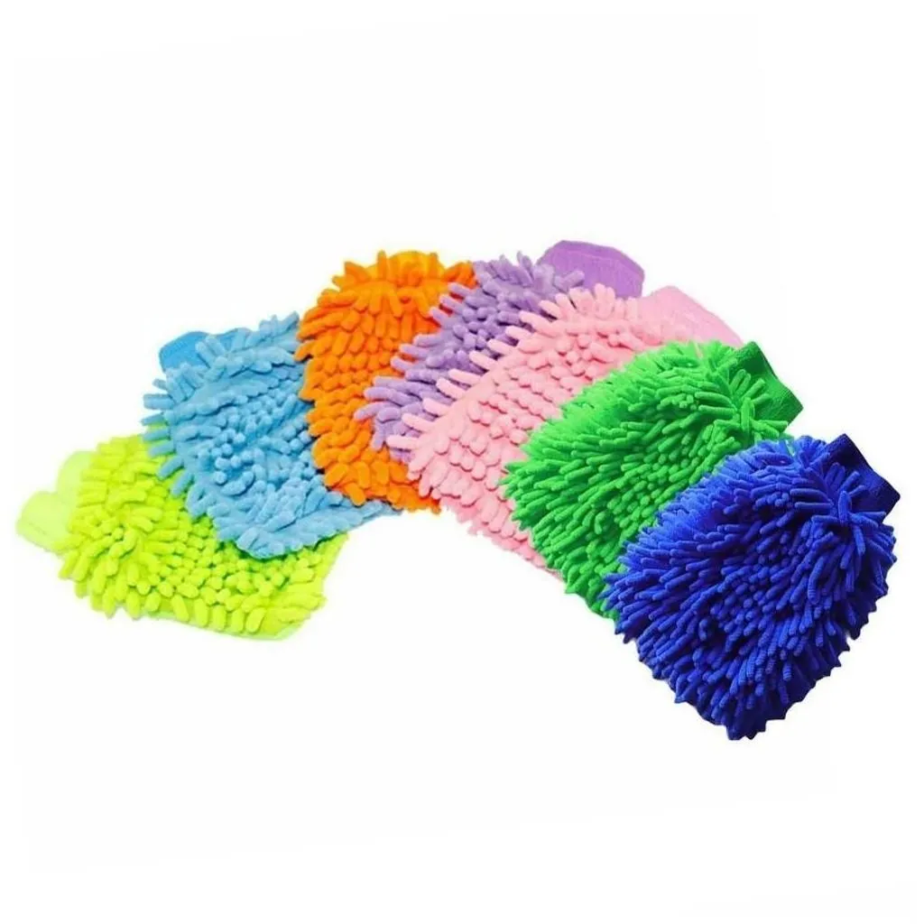 car sponge microfibre wash cleaning drying gloves trafine fiber chenille microfiber window washing tool home drop delivery automobiles