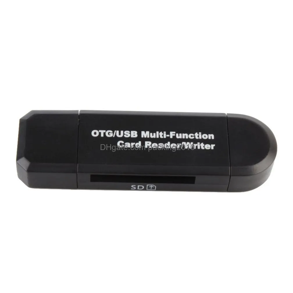 Memory Card Readers 2 In 1 Otg/Usb Mti-Function Reader/Writer For Pc Smart Mobilephones With Bag Or Box Pacakge Drop Delivery Computer Dhuem