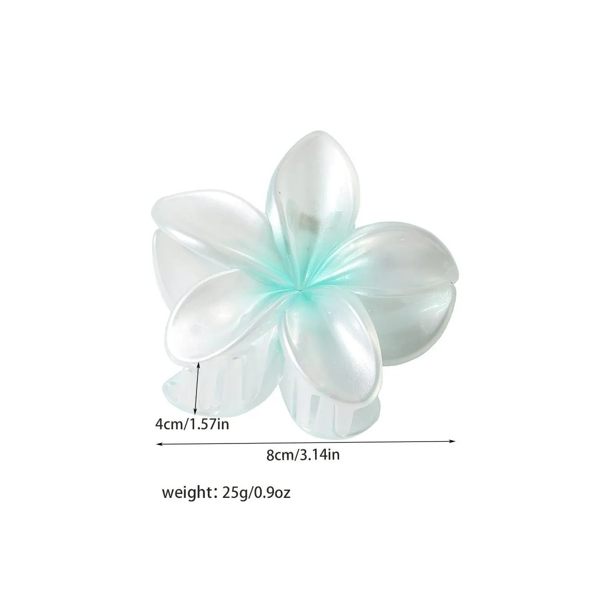 8cm Large Size Pearl Flower Hair Clip Claw Gradient Color Fashion Summer Hairpin Claws For Women Girls Ponytail Hair Claw Clip Headwear Accessories