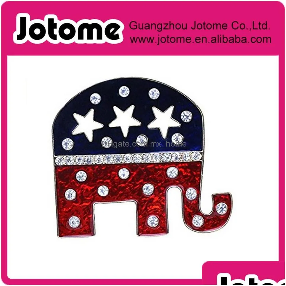 grand old party gop symbol patriotic elephant brooch pin246j