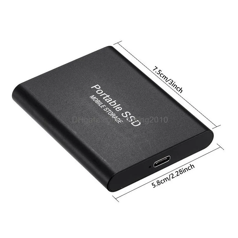 Hard Drives Portable Ssd Type-C Usb 3.1 4Tb 6Tb 16Tb 30Tb Drive 2Tb External M.2 For Laptop Desktop Flash Memory Disk 221105 Drop Del Dhpds