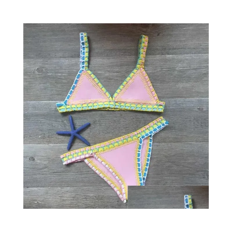 JUNE LIPS 12 Color White Dark Blue Beige Yellow Red Price 2 Piece Set Ladies Summer Beach Bikini Arrivals One 240321