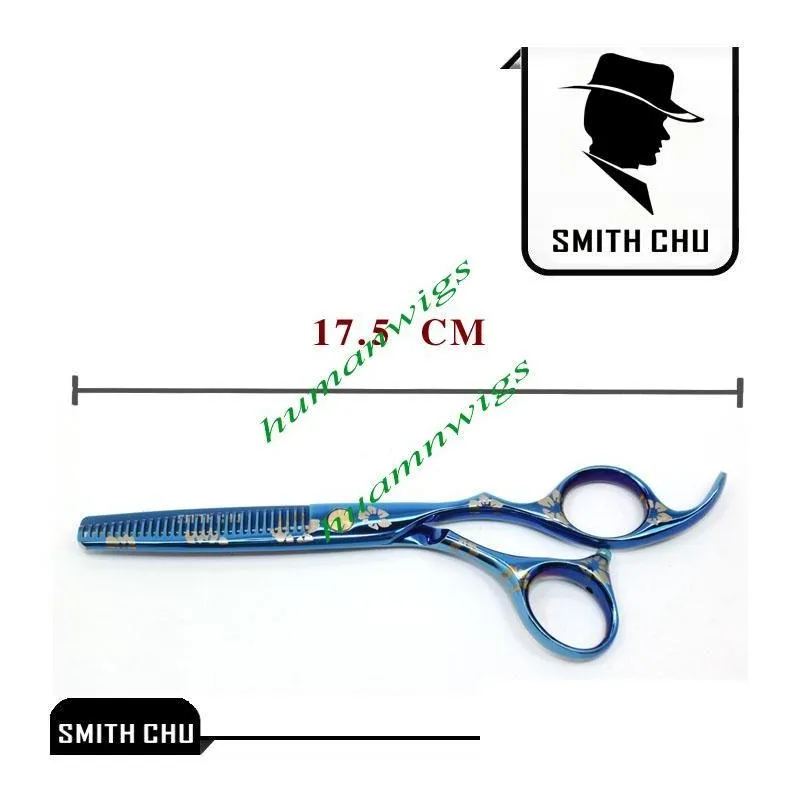 Human Hair scissors 60 INCH Cutting Thinning shear suit Blue sakura pattern SMITH CHU JP440C NEW LZS00095934785