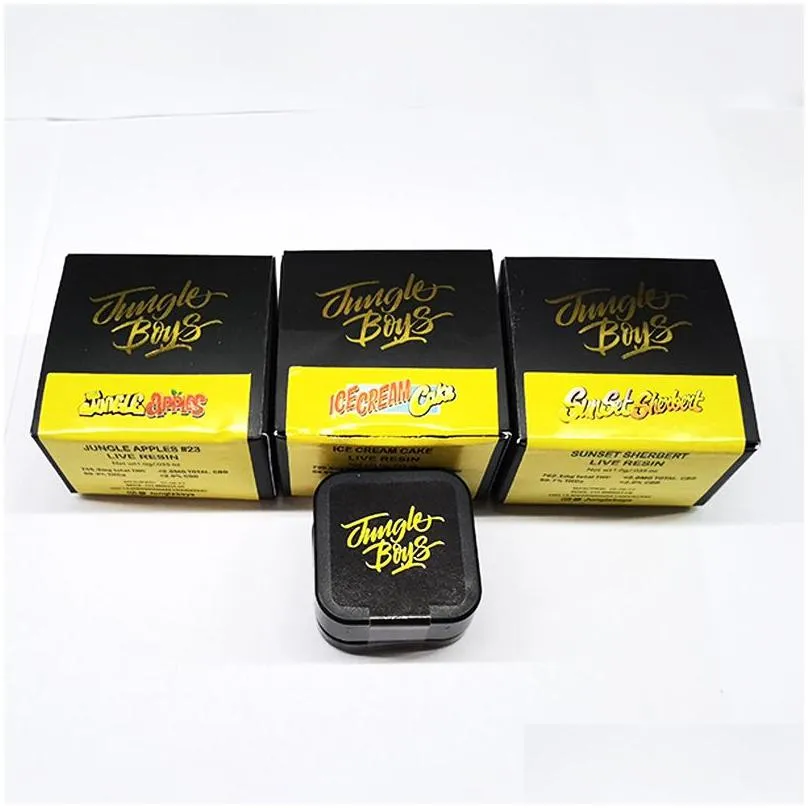 wholesale 1g jungle boys jar Connected Gelato Live Resin Badder Glass Packaging Jar Box Package jungle boys Live Sauce 0.035oz Container wholesale Childproof Caps with