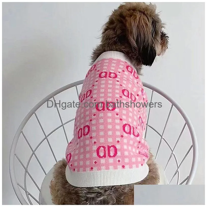 Designer Dog Clothes Warm Pet Sweater Brand Apparel Weather Coats Puppy Clothing Cotton Sweaters Sumsum Drop Delivery Dhscs