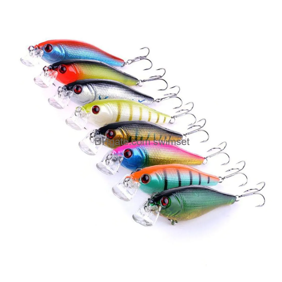 80Pcs Crankbaits Diving Fishing Lures Wobblers Plastic Isca Artificial Hard Baits Catfish Carp Drop Delivery Dhphd