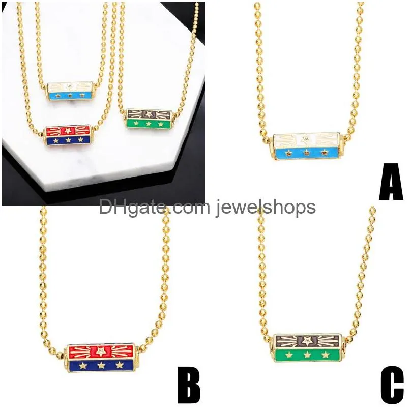 Pendant Necklaces Voleaf Hip-Hop Enamel Personality Mti Sided Star Pattern For Women Fashion Jewelry Vne143 Drop Delivery Otqbd