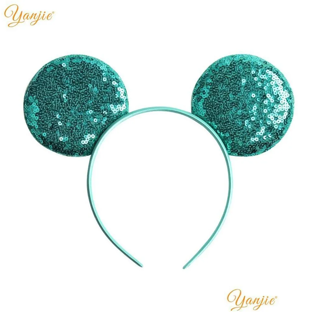 Hair Accessories 14Pcs Lot Fashion Sequins Mouse Ears Headband Glittle Diy Girls For Women Hairband Party Accesorios Drop Delivery Bab Dhqgi