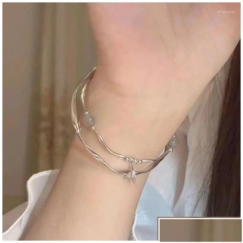 Chain Link Bracelets Fishtail Bracelet Female Mobius Ring Ins Light Luxury Niche Design Moonlight Stone Ie Cold Wind Drop Delivery Jew