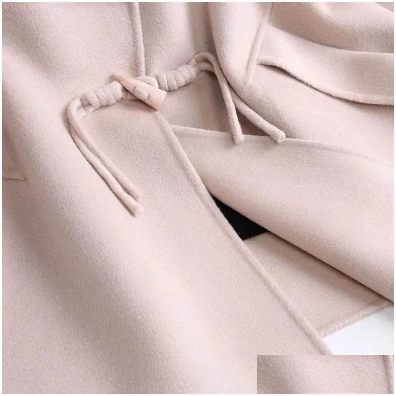 SB9447-448M76 Chinoiserie Top Quality Women`s Large Coat Autumn and Winter Double Faced Cashmere Coat Medium Length