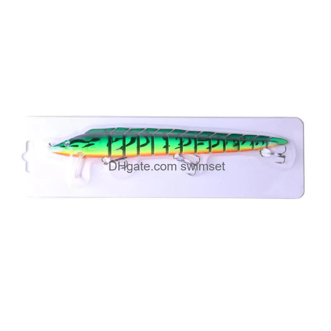 9 Pieces Saltwater Fishing Bait 9.05/ 1.62Oz Ribbon Sea Mti-Jointed Lure With 3 Treble Hooks Big Game Drop Delivery Dhf5K