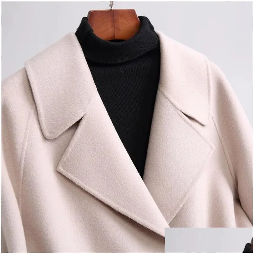 SB9447-448M76 Chinoiserie Top Quality Women`s Large Coat Autumn and Winter Double Faced Cashmere Coat Medium Length