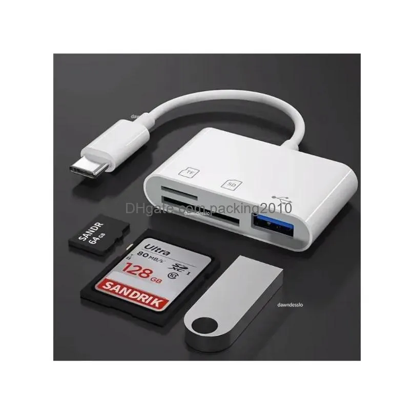 Computer Cables & Connectors 2024 Type-C Micro Adapter Tf Cf Sd Memory Card Reader Writer Compact Flash Usb-C For Ipad Pro  Book Dhvrl