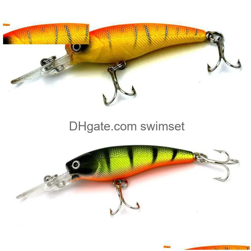 10 Pieces/Lot Fishing Lure Minnow Plastic 9.1Cm 8.3 G With 6 Hooks 3 Deyes Artificial Bait Drop Delivery Dhlsd