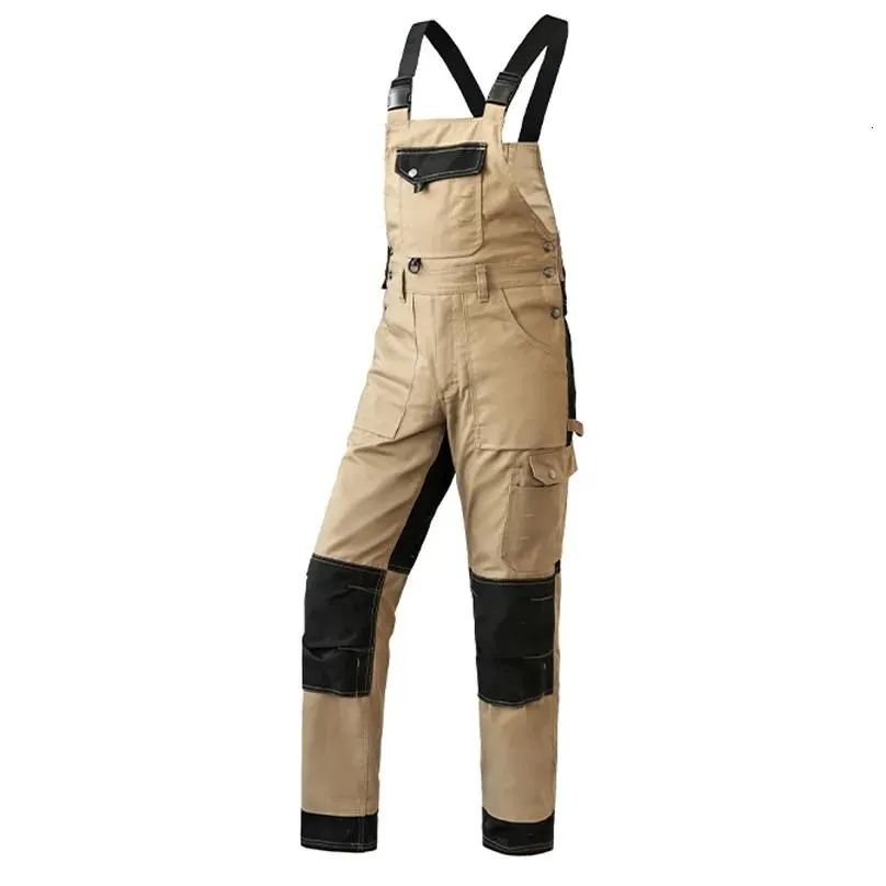 Men`S Jeans Mens Cotton Overalls Men Workwear Mechanic Welding With Knee Pads Mtipocket Bib Work Wear 230628 Drop Delivery Apparel Cl Dhol6