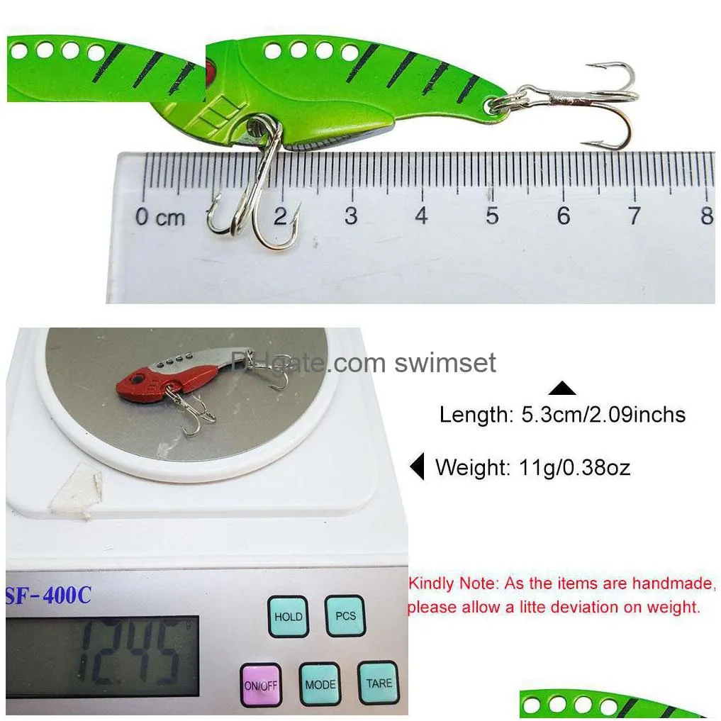Metal Vib Hard Fishing Lure Bass Crankbait Spinner Blade For Drop Delivery Dhxa4