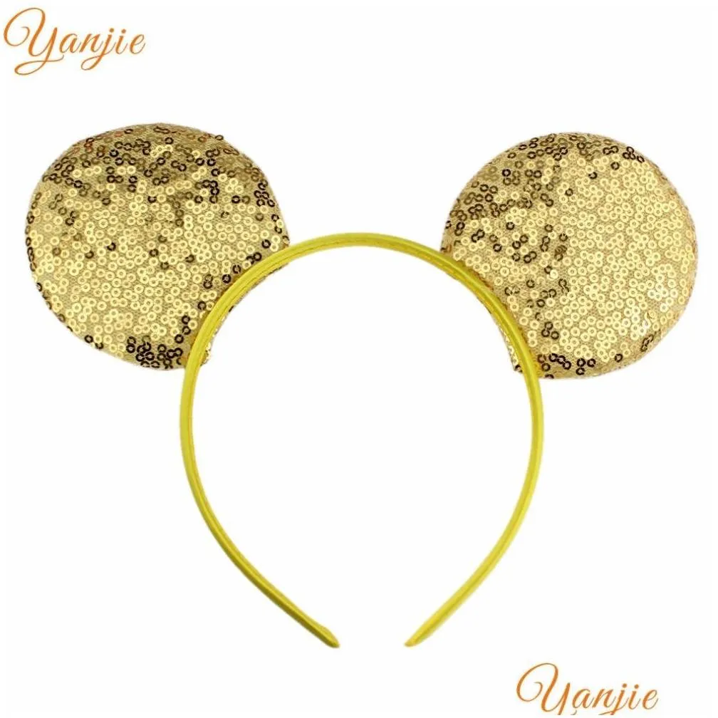 Hair Accessories 14Pcs Lot Fashion Sequins Mouse Ears Headband Glittle Diy Girls For Women Hairband Party Accesorios Drop Delivery Bab Dhqgi