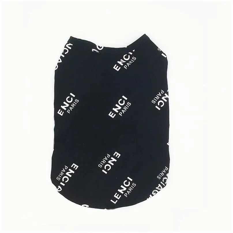 Luxury designer dog black short sleeve summer breathable pet vest letter logo printed cat T-shirt Schnauzer pet cute clothing