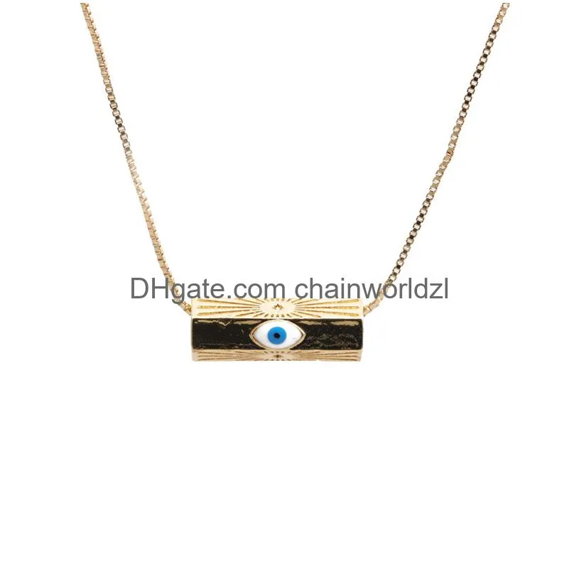 Pendant Necklaces Voleaf Hip-Hop Enamel Personality Evil Eye For Women Fashion Jewelry Vne143 Drop Delivery Ot8C3