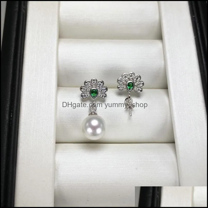 Jewelry Settings S925 Sterling Sier Stud Earrings Fashion Diy Pearl Setting For Women Blank Wedding Gift Drop Delivery Dhgarden Dhsxf