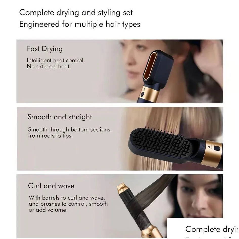 Hair Dryers Dryer Multi Styler 5 in1 Curling Iron Straightener With Brush Hairdryer For 230602