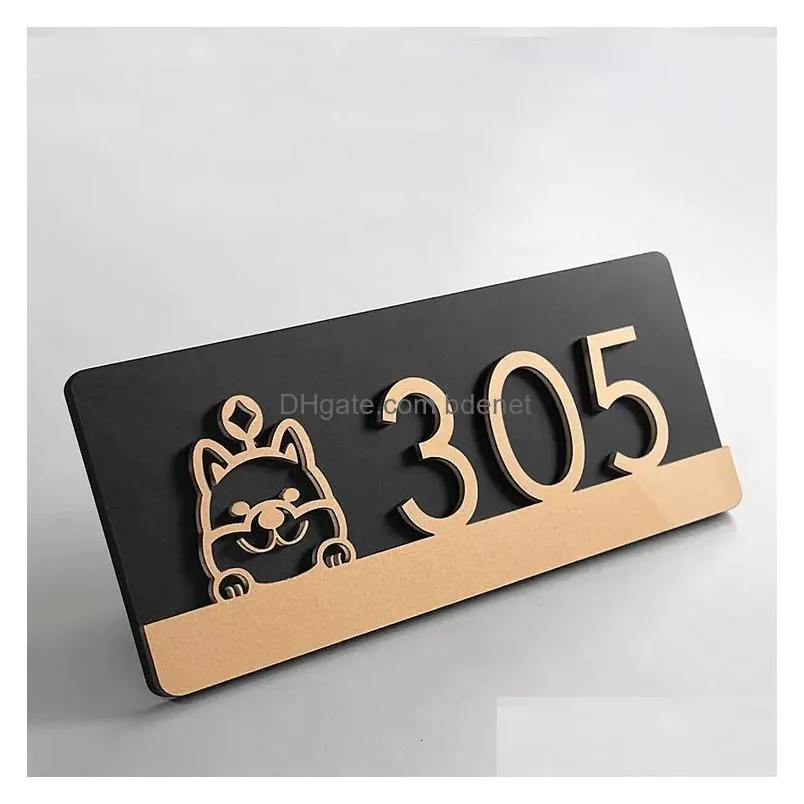 Garden Decorations House Number Plate Home Entrance Door Room Apartment El Acrylic Digital Customized Identification Drop Delivery Dhw2P