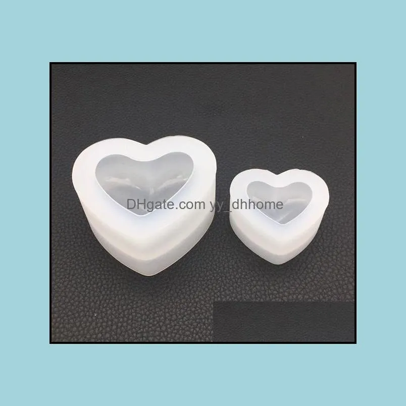 Molds Sile Resin Mold 3D Heart Transparent Flexiable Reusable Ornaments Soap Mod Clay 8Cm Drop Delivery Jewelry Tools Equipme Dhgarden Dhtpe